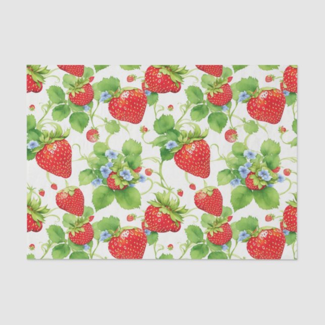 Strawberry Vine Design Tissue Paper (Front)