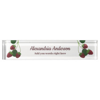 Strawberry Vine Desk Nameplate