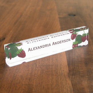 Strawberry Vine Desk Nameplate