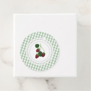 Strawberry Vine Gingham Personalized Favor Tags