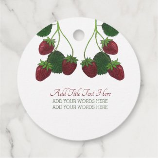 Strawberry Vine  Gingham Personalized Favor Tags