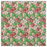 Red Green Strawberry Pattern Fabric