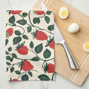 Strawberry Vine Pattern Kitchen Towel