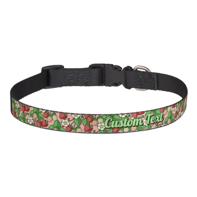 Strawberry Vine Pattern Pet Collar (Front)