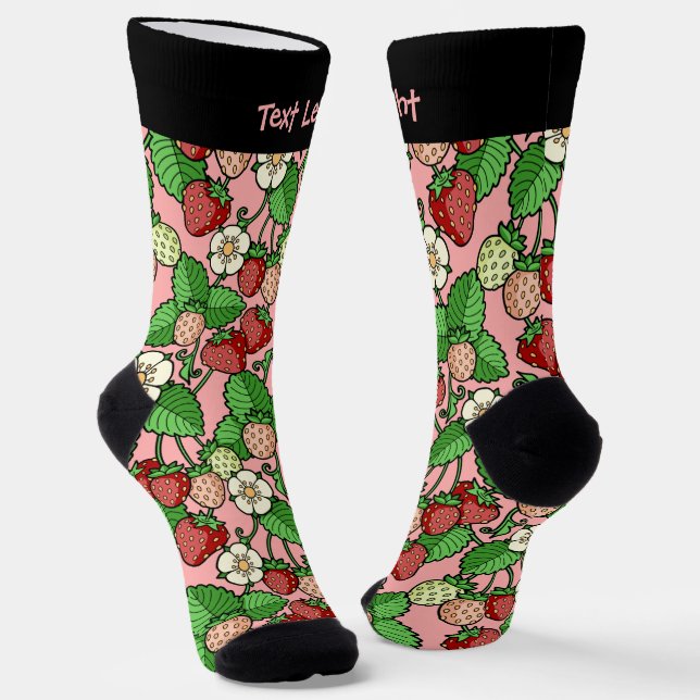 Strawberry Vine Pattern Socks (Angled)