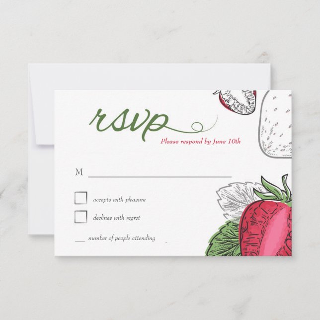 Strawberry Vine RSVP Card (Front)