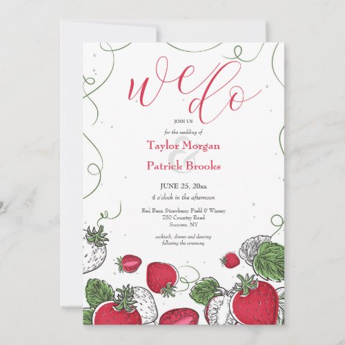 Strawberry Vine Wedding Invitation