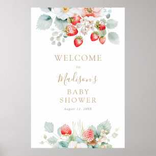 Strawberry Vines Baby Shower Welcome Sign