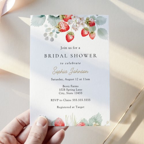 Strawberry Vines Bridal Shower Invitation