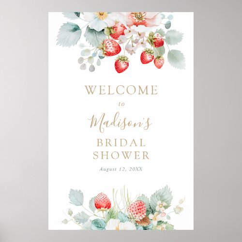 Strawberry Vines Bridal Shower Welcome Sign