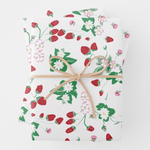 Strawberry Vines Wrapping Paper Sheets