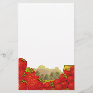 Strawberry Vintage Crate Art Stationery