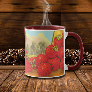 Strawberry Vintage Kitchen Crate Art Mug