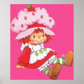 Strawberry Vintage Retro 80s 1980s Cartoon Poster
