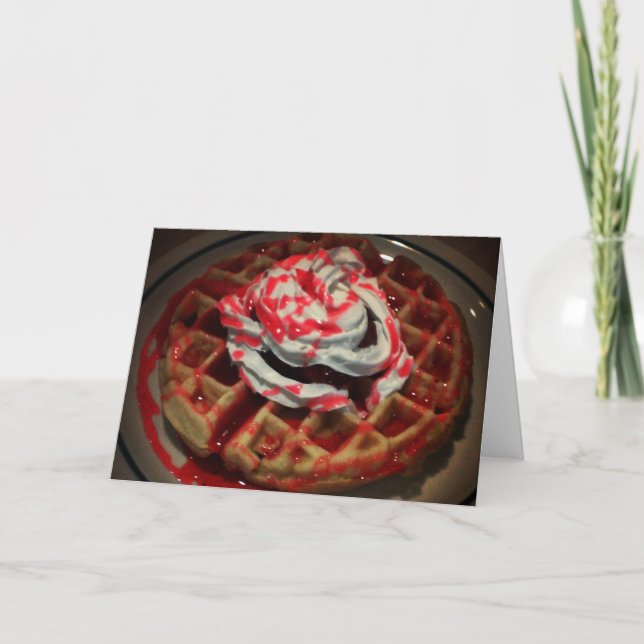 "Strawberry Waffle" Birthday Card (Front)