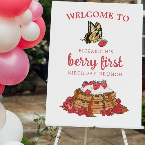 Strawberry Waffles Berry Brunch Birthday Welcome Foam Board