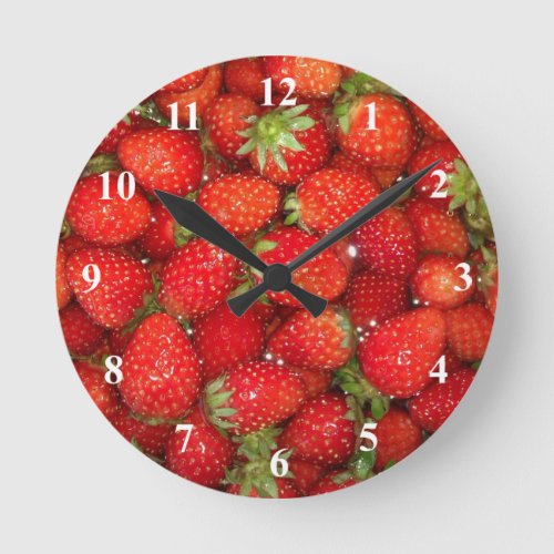 Strawberry wall clock  Healthy food photography