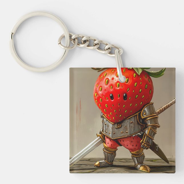 Strawberry Warrior Keychain (Front)
