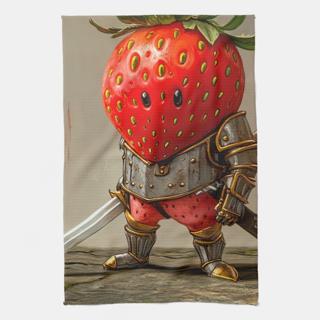 Strawberry Warrior Kitchen Towel (Vertical)