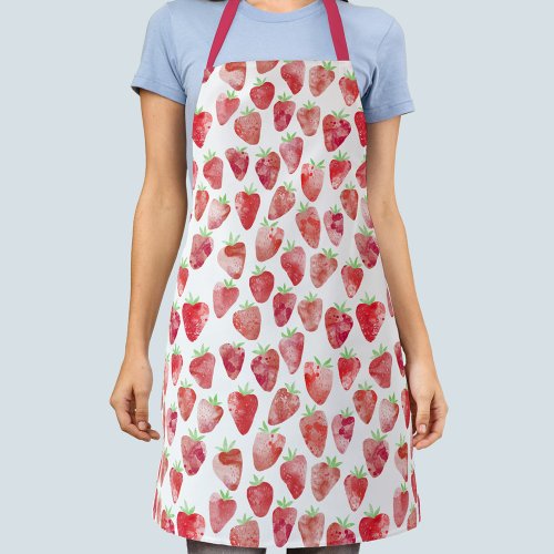 Strawberry Watercolor Apron