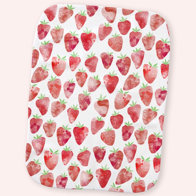 Strawberry Watercolor Baby Burp Cloth (Creator Uploaded)