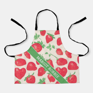 Strawberry Watercolor Colorful Pattern Apron