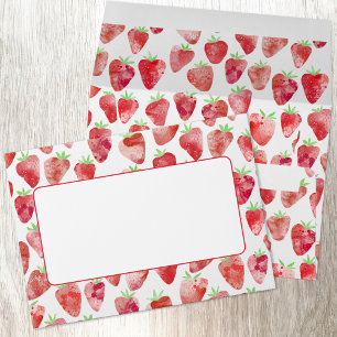Strawberry Watercolor Envelope