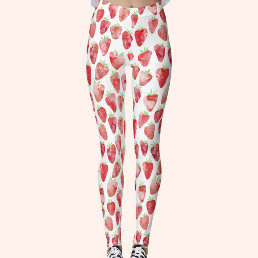 Strawberry Watercolor Leggings