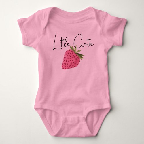 Strawberry Watercolor Little Cutie Baby Bodysuit