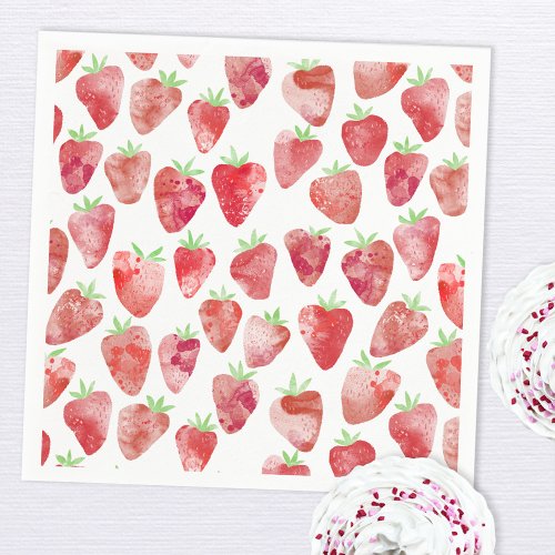 Strawberry Watercolor Napkins