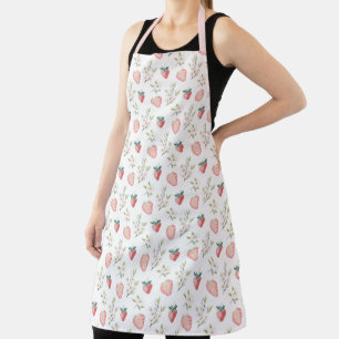 Strawberry Watercolor Pattern Apron