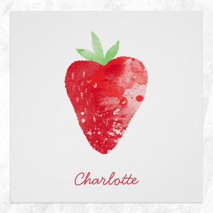 Strawberry Watercolor Personalized Poster