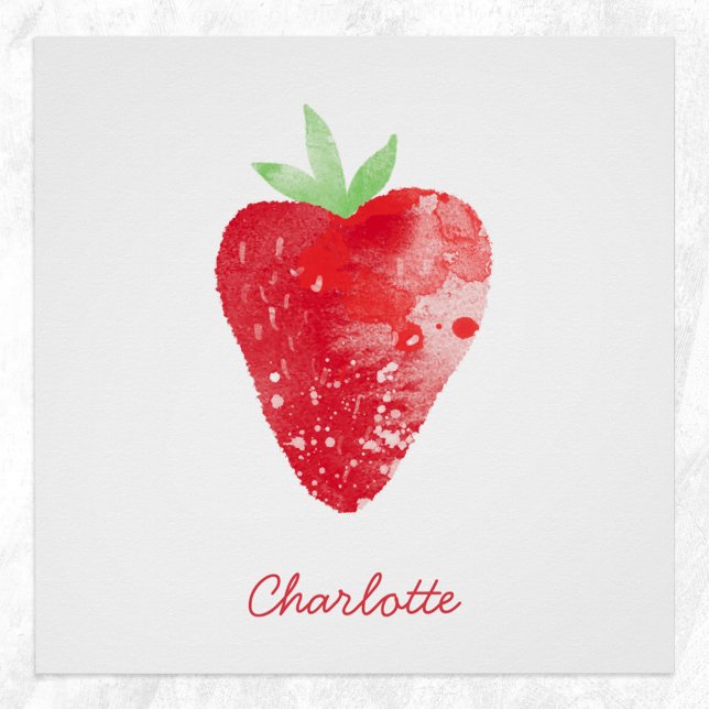 Strawberry Watercolor Personalized Poster (Creator Uploaded)