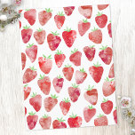 Strawberry Watercolor Postcard<br><div class="desc">Sweet strawberry watercolor pattern in red,  pink and white.  Original art by Nic Squirrell.</div>