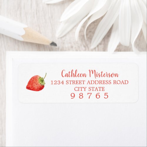 Strawberry Watercolor Return Address Labels