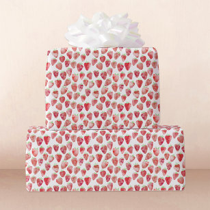 Strawberry Watercolor Wrapping Paper