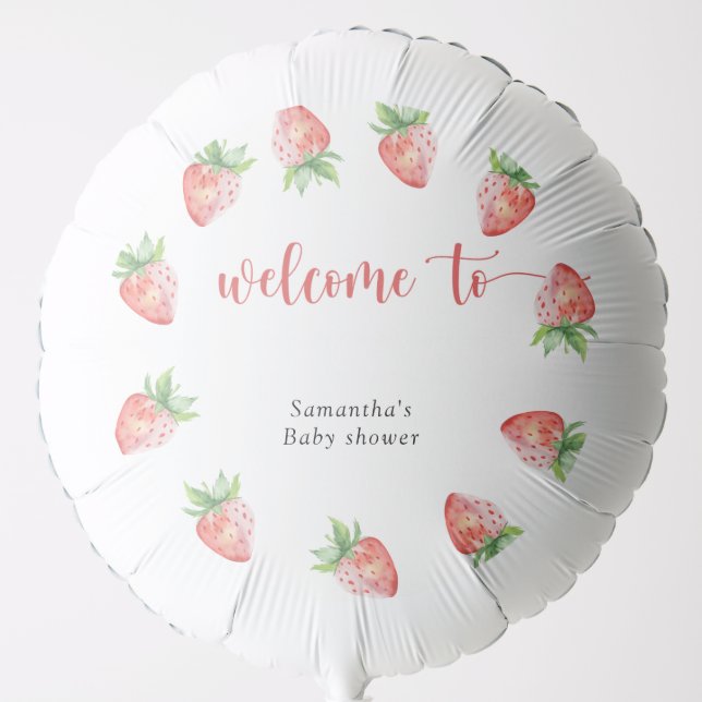 Strawberry - Welcome baby shower - Balloon (Front)