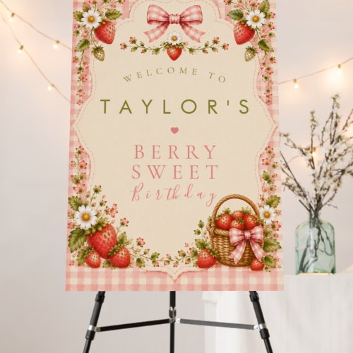 Strawberry Welcome Sign - A Berry Sweet Birthday