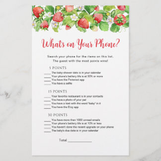 Strawberry What's on Your Phone Game