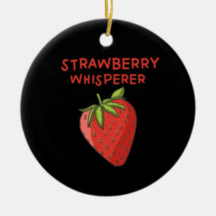 Strawberry Whisperer Ceramic Ornament