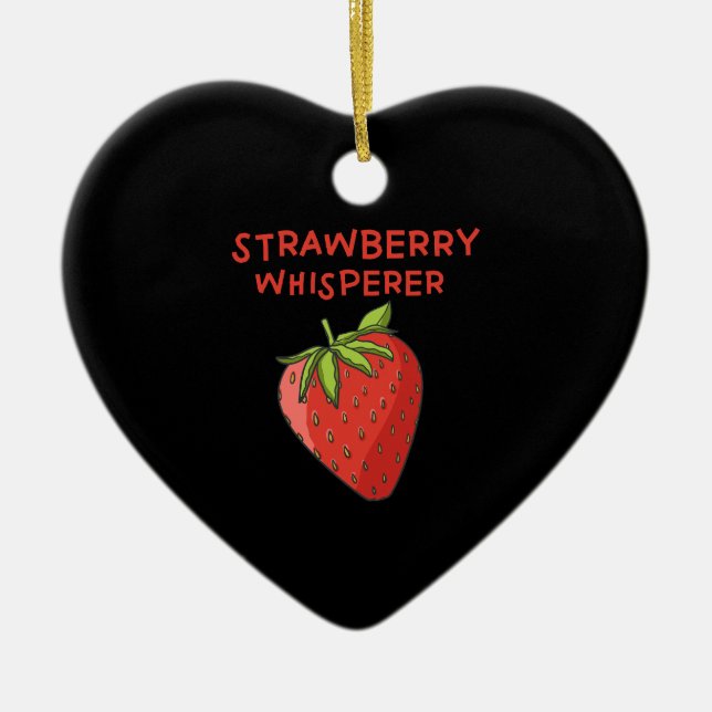 Strawberry Whisperer Ceramic Ornament (Front)