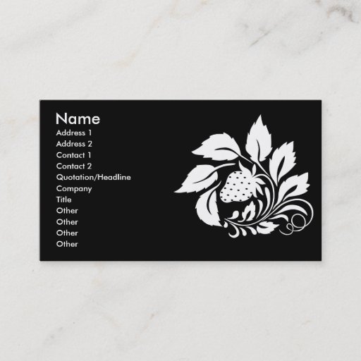 Customizable strawberry_white business cards