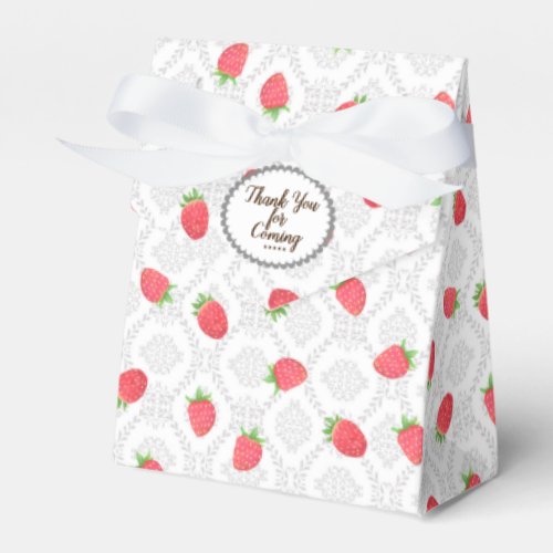 Strawberry White Favor Box