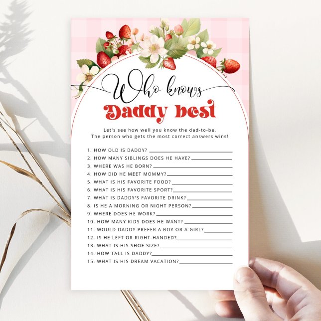 Strawberry Who knows daddy best baby shower game (Creator Uploaded)