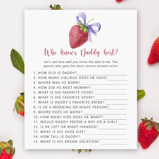 Strawberry - Who knows Daddy best game (Creator Uploaded)