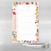 Strawberry Wildflower Floral Girly Weekly Planner  Magnetic Dry Erase Sheet (In Situ)