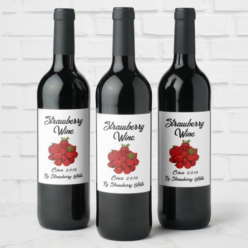 Strawberry Wine Photographic Berries Wine Label