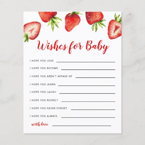 Strawberry Wishes for Baby Card