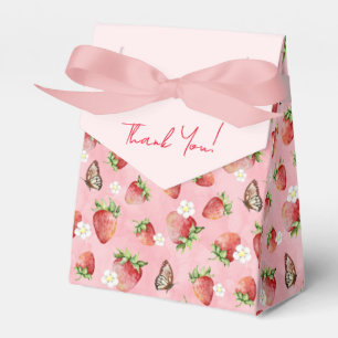 Strawberry with Butterfly Favor Boxes
