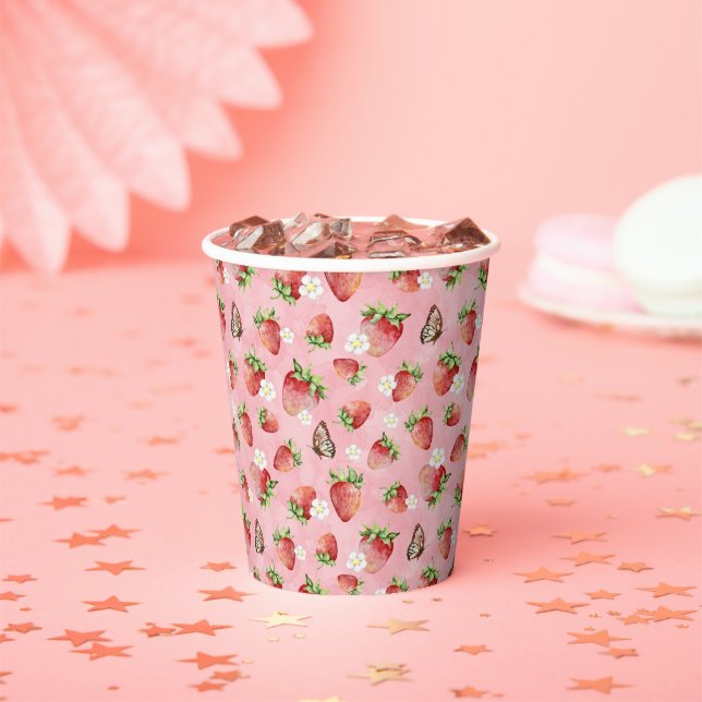 Strawberry with Butterfly Paper Cups (Insitu)
